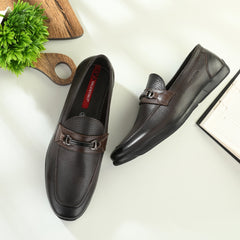 Men Premium Leather Slip-On Formal Shoes (Astra-31-Brown)