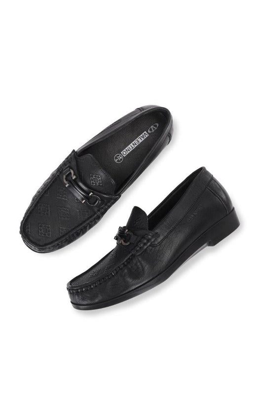 MAIK-02 BLACK MEN LEATHER CASUAL SLIP ON