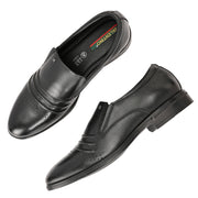 Men Premium Leather Black Slip-On Formal Shoes (Charlie-11-Black)
