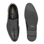 Men Premium Leather Black Slip-On Formal Shoes (Charlie-11-Black)