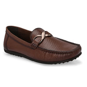 Men Premium Leather Brown Slip On Loafer (Prado-25-Brown)