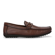 Men Premium Leather Brown Slip On Loafer (Prado-25-Brown)