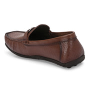 Men Premium Leather Brown Slip On Loafer (Prado-25-Brown)