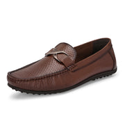 Men Premium Leather Brown Slip On Loafer (Prado-25-Brown)