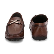 Men Premium Leather Brown Slip On Loafer (Prado-25-Brown)