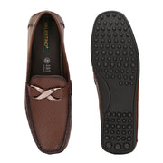 Men Premium Leather Brown Slip On Loafer (Prado-25-Brown)
