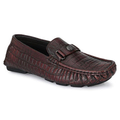 Men Premium Leather Brushoff Casual Slip On Driving Loafers (Romson-28-Brushoff)