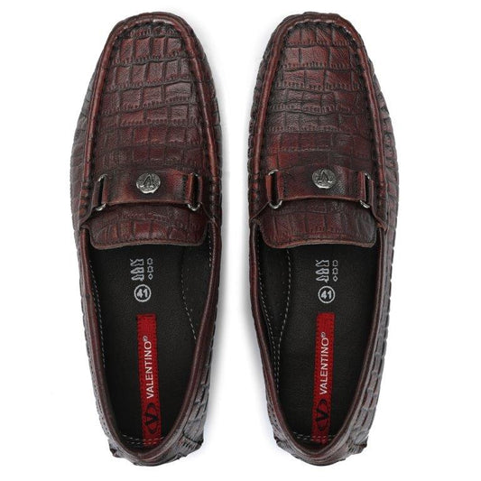 Men Premium Leather Brushoff Casual Slip On Driving Loafers (Romson-28-Brushoff)