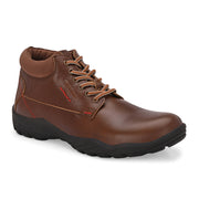 Men Premium Leather Brown Lace-Up Casual Boots (NonStop-80-Brown)