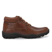Men Premium Leather Brown Lace-Up Casual Boots (NonStop-80-Brown)