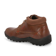 Men Premium Leather Brown Lace-Up Casual Boots (NonStop-80-Brown)
