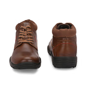 Men Premium Leather Brown Lace-Up Casual Boots (NonStop-80-Brown)