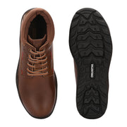 Men Premium Leather Brown Lace-Up Casual Boots (NonStop-80-Brown)