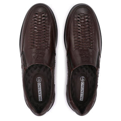 Men Premium Leather Brown Slip-On Formal Shoes (Rome-40)