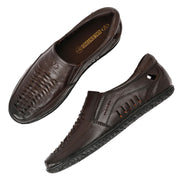 Men Premium Leather Brown Slip-On Formal Shoes (CityWalker-40-Brown-Choco)