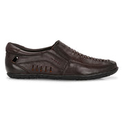 Men Premium Leather Brown Slip-On Formal Shoes (CityWalker-40-Brown-Choco)