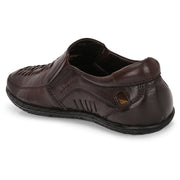 Men Premium Leather Brown Slip-On Formal Shoes (CityWalker-40-Brown-Choco)