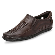 Men Premium Leather Brown Slip-On Formal Shoes (CityWalker-40-Brown-Choco)