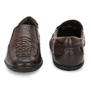 Men Premium Leather Brown Slip-On Formal Shoes (CityWalker-40-Brown-Choco)