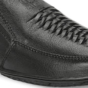 Men Premium Leather Black Slip-On Formal Shoes (CityWalker-40-Black)