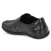 Men Premium Leather Black Slip-On Formal Shoes (CityWalker-40-Black)