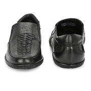 Men Premium Leather Black Slip-On Formal Shoes (CityWalker-40-Black)