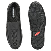 Men Premium Leather Black Slip-On Formal Shoes (CityWalker-40-Black)