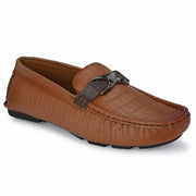 Men Premium Leather Tan Casual Slip On Driving Loafers (Emporio-38-Tan)