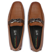 Men Premium Leather Tan Casual Slip On Driving Loafers (Emporio-38-Tan)