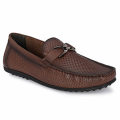 Men Premium Leather Brown Slip On Loafer (Globus-25)