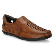 Men Premium Leather Tan Slip-On Formal Shoes (CityWalker-40-Tan)