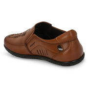 Men Premium Leather Tan Slip-On Formal Shoes (CityWalker-40-Tan)