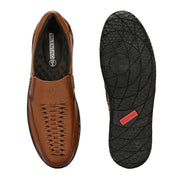 Men Premium Leather Tan Slip-On Formal Shoes (CityWalker-40-Tan)