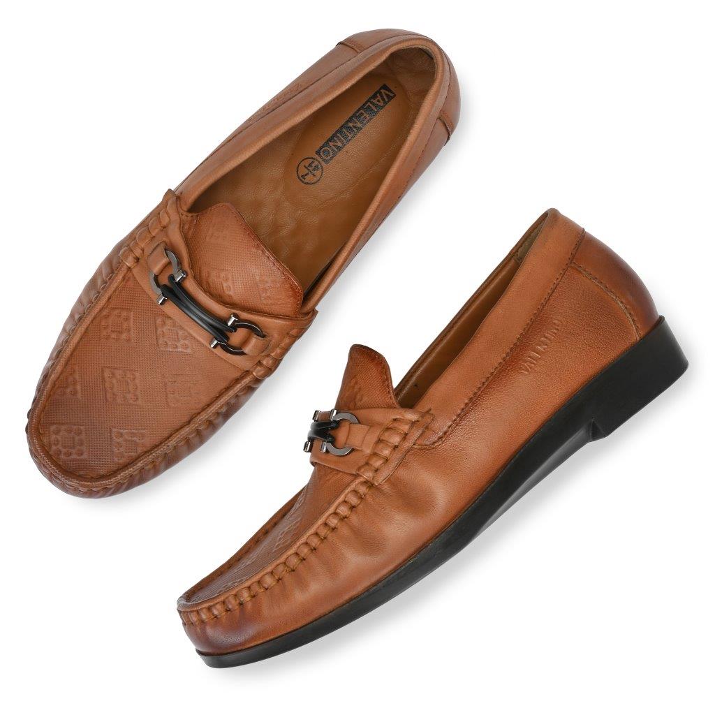 Men Premium Leather Cognac Casual Slip On Shoe (Maik-02)