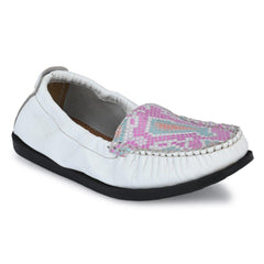 Women Premium Leather White Slip On Flexible Loafer (W-Jenia-20-White)