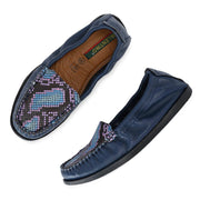 Women Premium Leather Navy Slip On Flexible Loafer (W-Flexy-20-Navy)