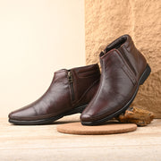 Men Premium Leather Brushoff Side Zipper Ankle Boot (Gateway-86-Brushoff)