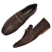 Men Premium Leather Brown Slip On Shoes (WalkFree-21-Brown)