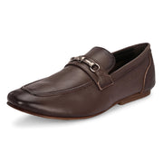 Men Premium Leather Brown Slip On Shoes (WalkFree-21-Brown)