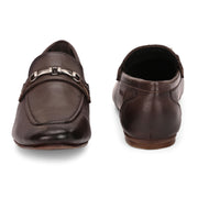 Men Premium Leather Brown Slip On Shoes (WalkFree-21-Brown)