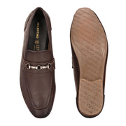 Men Premium Leather Brown Slip On Shoes (WalkFree-21-Brown)