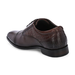 Men Premium Leather Brown Lace-Up Formal Derby Shoes (Origo-60)