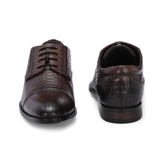 Men Premium Leather Brown Lace-Up Formal Derby Shoes (Origo-60)