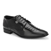 West Port Men Synthetic Patent Lace-Up Party Wear Shoes (M-BT-50-Black)