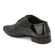 West Port Men Synthetic Patent Lace-Up Party Wear Shoes (M-BT-50-Black)