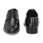 West Port Men Synthetic Patent Lace-Up Party Wear Shoes (M-BT-50-Black)