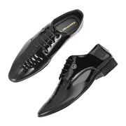 West Port Men Synthetic Patent Lace-Up Party Wear Shoes (M-BT-50-Black)