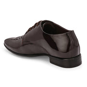 West Port Men Synthetic Patent Lace-Up Party Wear Shoes (M-BT-50-Brown)