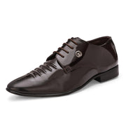 West Port Men Synthetic Patent Lace-Up Party Wear Shoes (M-BT-50-Brown)
