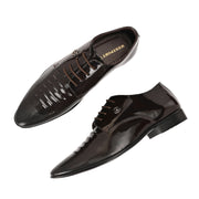 West Port Men Synthetic Patent Lace-Up Party Wear Shoes (M-BT-50-Brown)